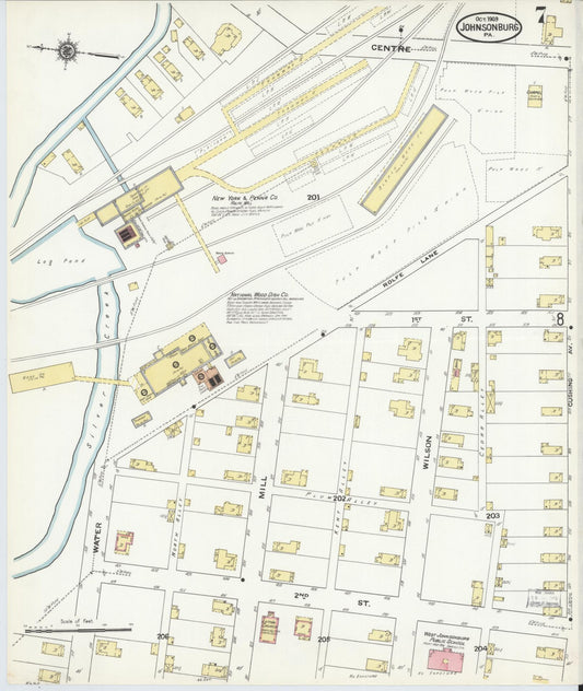 Sanborn Fire Insurance Map from Johnsonburg, Elk County, Pennsylvania (1909), Sheet #0007 - Historic Sanborn Fire Insurance Map Print, vintage old map wall art, antique decor, genealogy gift, Pennsylvania Pennsylvania map