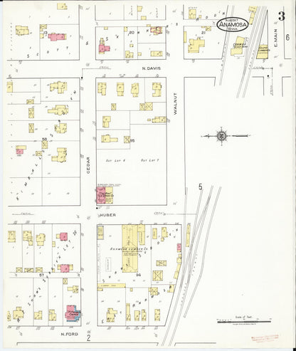 Sanborn Fire Insurance Map from Anamosa, Jones County, Iowa (1917), Sheet #0003 - Historic Sanborn Fire Insurance Map Print