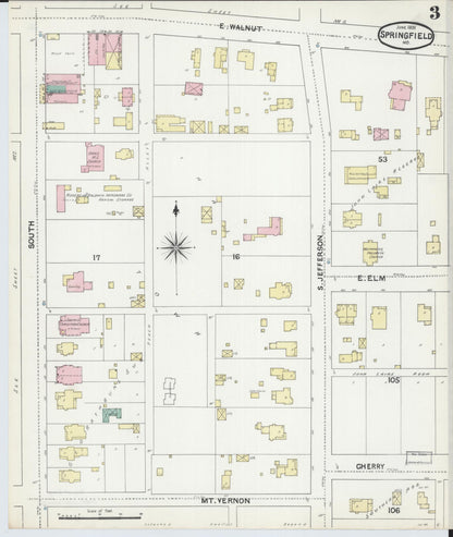 Sanborn Fire Insurance Map from Springfield, Greene County, Missouri (1891), Sheet #0003 - Complete Map Set gallery image, historic Sanborn map, vintage wall art, Missouri Missouri