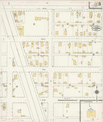 Sanborn Fire Insurance Map from Issaquah, King County, Washington (1912), Sheet #0003 - Complete Map Set gallery image, historic Sanborn map, vintage wall art, Washington Washington