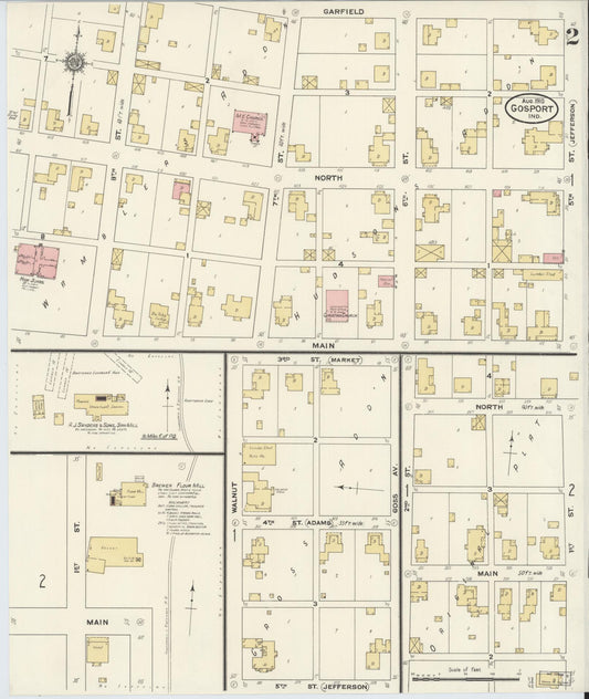 Sanborn Fire Insurance Map from Gosport, Owen County, Indiana (1910), Sheet #0002 - Historic Sanborn Fire Insurance Map Print, vintage old map wall art, antique decor, genealogy gift, Indiana Indiana map