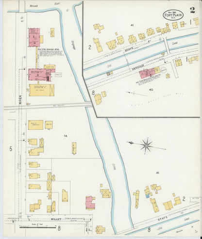 Sanborn Fire Insurance Map from Fort Plain, Montgomery County, New York (1906), Sheet #0002 - Complete Map Set gallery image, historic Sanborn map, vintage wall art, New York New York