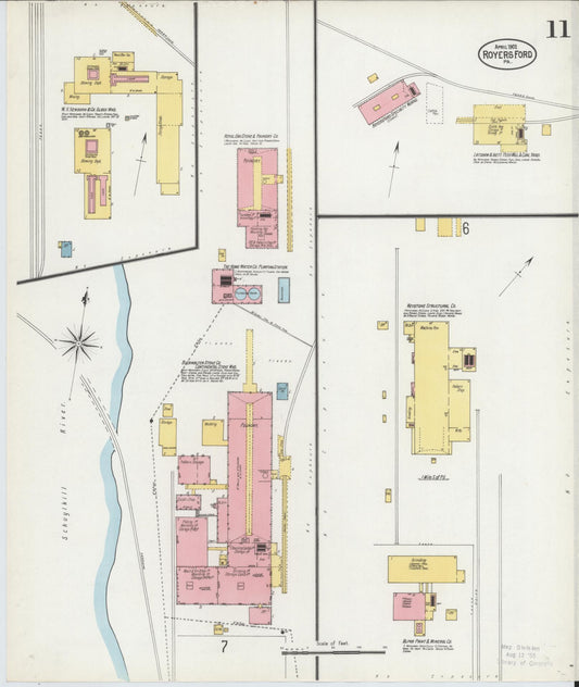 Sanborn Fire Insurance Map from Royersford, Montgomery County, Pennsylvania (1902), Sheet #0011 - Historic Sanborn Fire Insurance Map Print, vintage old map wall art, antique decor, genealogy gift, Pennsylvania Pennsylvania map