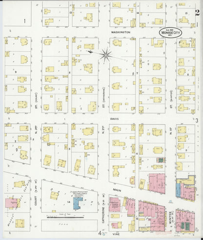 Sanborn Fire Insurance Map from Monroe City, Monroe County, Missouri (1909), Sheet #0002 - Complete Map Set gallery image, historic Sanborn map, vintage wall art, Missouri Missouri