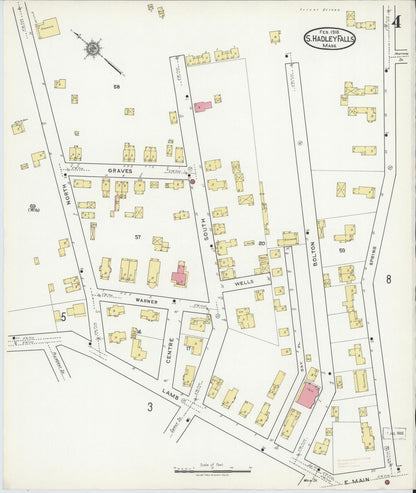 Sanborn Fire Insurance Map from South Hadley Falls, Hampshire County, Massachusetts (1918), Sheet #0004 - Complete Map Set gallery image, historic Sanborn map, vintage wall art, Massachusetts Massachusetts