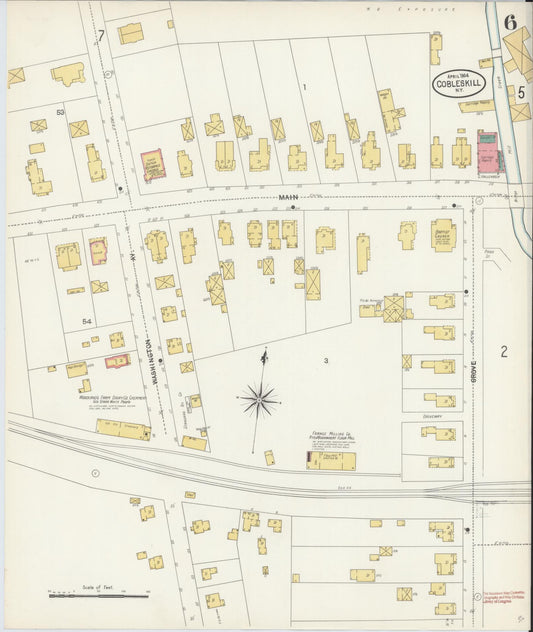 Sanborn Fire Insurance Map from Cobleskill, Schoharie County, New York (1904), Sheet #0006 - Historic Sanborn Fire Insurance Map Print, vintage old map wall art, antique decor, genealogy gift, New York New York map