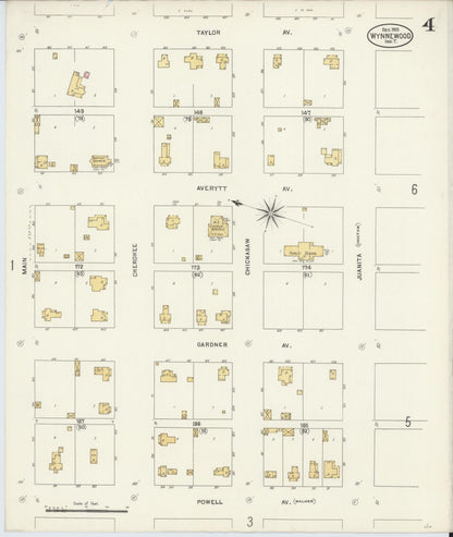 Sanborn Fire Insurance Map from Wynnewood, Garvin County, Oklahoma (1903), Sheet #0004 - Complete Map Set gallery image, historic Sanborn map, vintage wall art, Oklahoma Oklahoma