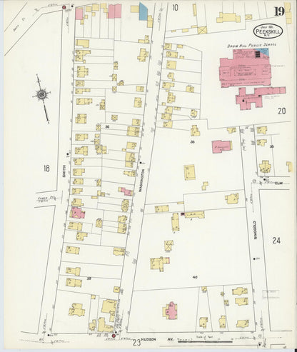 Sanborn Fire Insurance Map from Peekskill, Westchester County, New York (1911), Sheet #0019 - Complete Map Set gallery image, historic Sanborn map, vintage wall art, New York New York