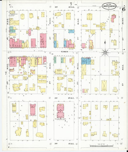 Sanborn Fire Insurance Map from Independence, Buchanan County, Iowa (1905), Sheet #0006 - Historic Sanborn Fire Insurance Map Print