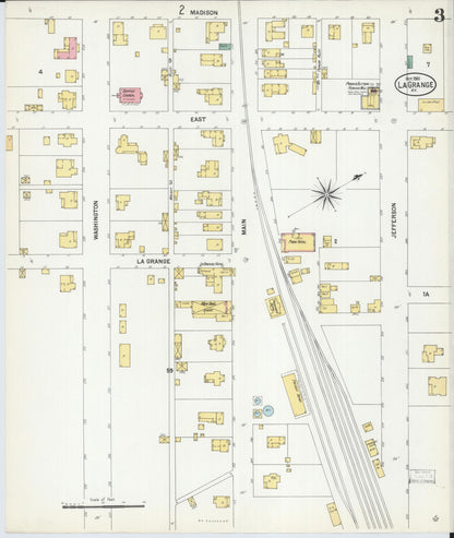 Sanborn Fire Insurance Map from La Grange, Oldham County, Kentucky (1901), Sheet #0003 - Complete Map Set gallery image, historic Sanborn map, vintage wall art, Kentucky Kentucky