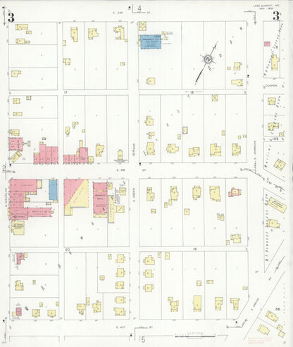 Sanborn Fire Insurance Map from Lee's Summit, Jackson County, Missouri (1935), Sheet #0003 - Complete Map Set gallery image, historic Sanborn map, vintage wall art, Missouri Missouri