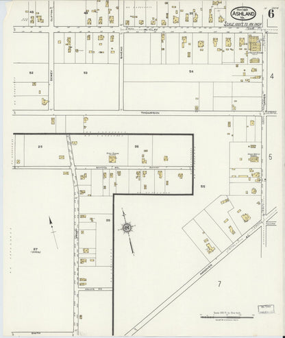 Sanborn Fire Insurance Map from Ashland, Hanover County, Virginia (1921), Sheet #0006 - Complete Map Set gallery image, historic Sanborn map, vintage wall art, Virginia Virginia