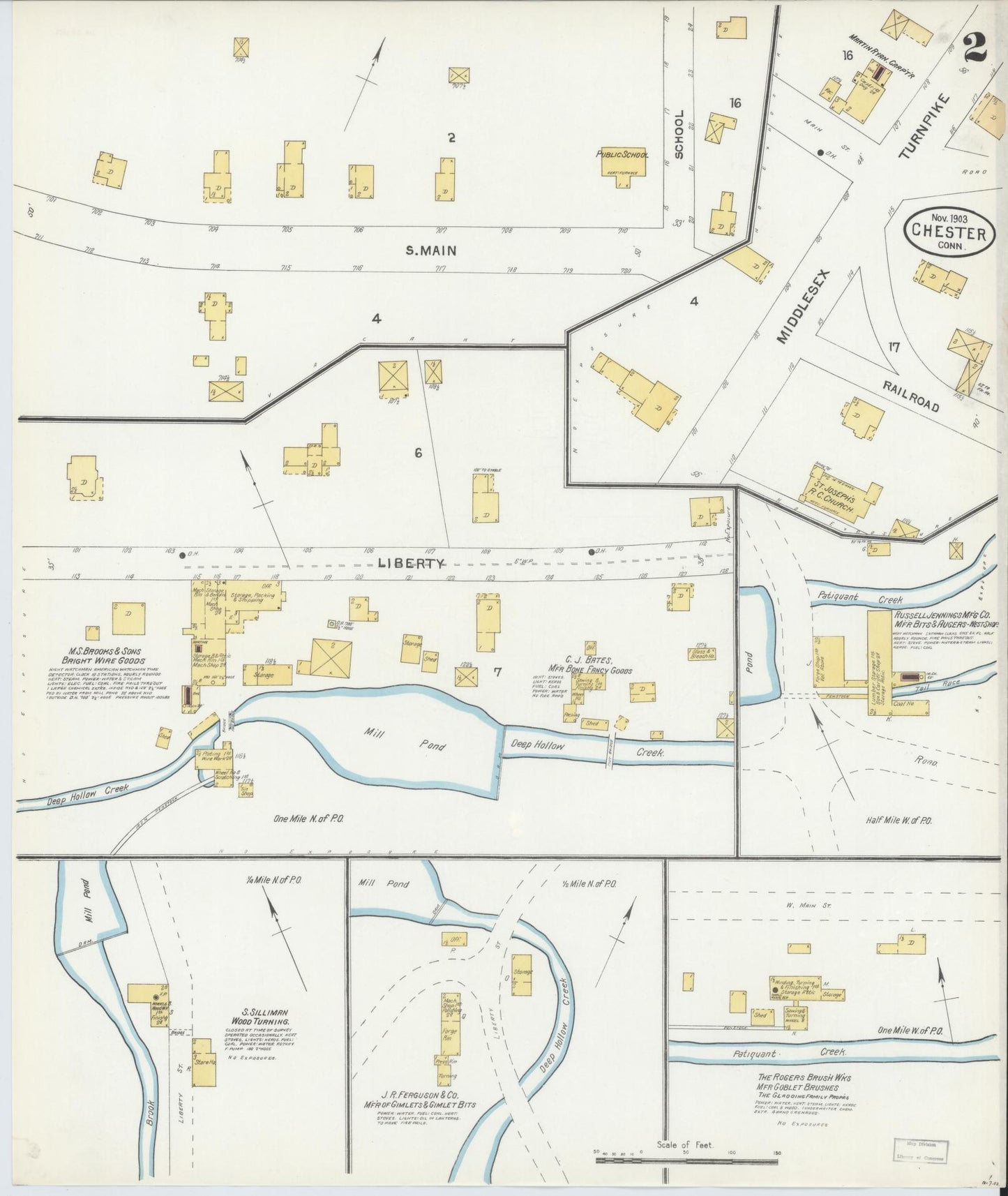 Sanborn Fire Insurance Map from Chester, Middlesex County, Connecticut (1903), Sheet #0002 - Complete Map Set gallery image, historic Sanborn map, vintage wall art, Connecticut Connecticut