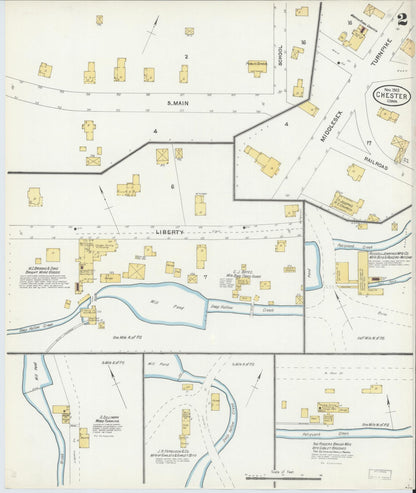 Sanborn Fire Insurance Map from Chester, Middlesex County, Connecticut (1903), Sheet #0002 - Complete Map Set gallery image, historic Sanborn map, vintage wall art, Connecticut Connecticut