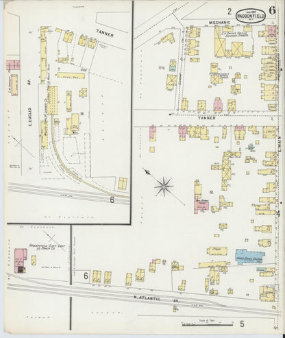 Sanborn Fire Insurance Map from Haddonfield, Camden County, New Jersey (1897), Sheet #0006 - Historic Sanborn Fire Insurance Map Print, vintage old map wall art, antique decor, genealogy gift, New Jersey New Jersey map
