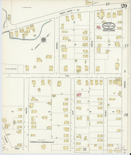 Sanborn Fire Insurance Map from Franklin, Venango County, Pennsylvania (1912), Sheet #0029 - Historic Sanborn Fire Insurance Map Print, vintage old map wall art, antique decor, genealogy gift, Pennsylvania Pennsylvania map