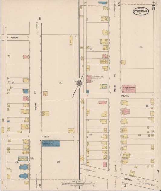 Sanborn Fire Insurance Map from Robesonia, Berks County, Pennsylvania (1922), Sheet #0005 - Historic Sanborn Fire Insurance Map Print, vintage old map wall art, antique decor, genealogy gift, Pennsylvania Pennsylvania map