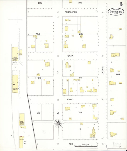 Sanborn Fire Insurance Map from Genesee, Latah County, Idaho (1896), Sheet #0003 - Historic Sanborn Fire Insurance Map Print, vintage old map wall art, antique decor, genealogy gift, Idaho Idaho map