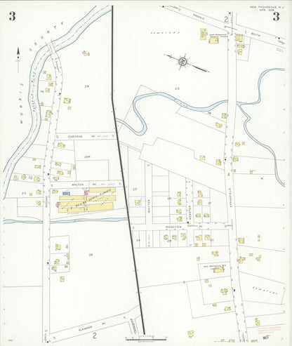 Sanborn Fire Insurance Map from New Providence, Union County, New Jersey (1938), Sheet #0003 - Complete Map Set gallery image, historic Sanborn map, vintage wall art, New Jersey New Jersey