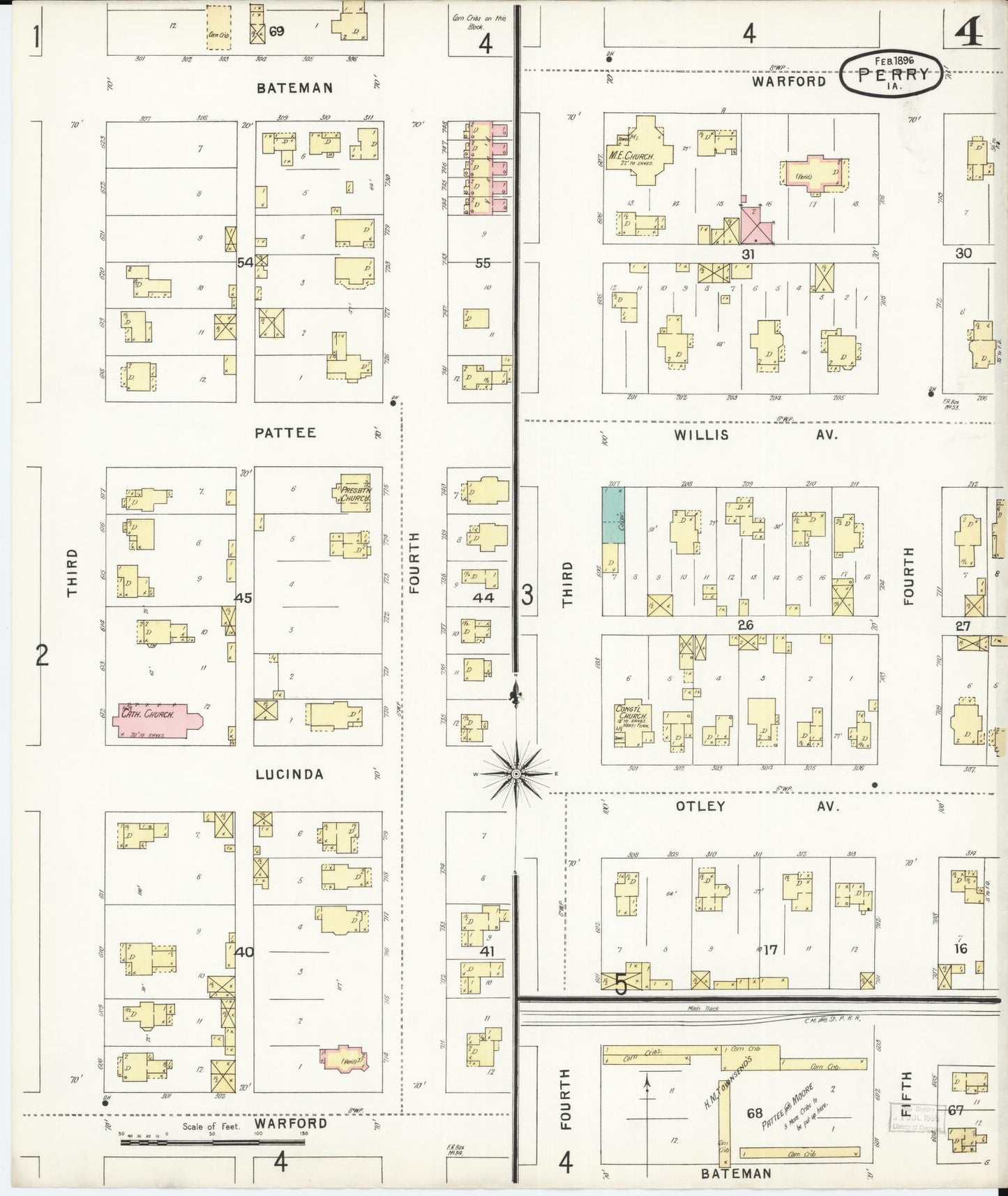 Sanborn Fire Insurance Map from Perry, Dallas County, Iowa (1896), Sheet #0004 - Historic Sanborn Fire Insurance Map Print