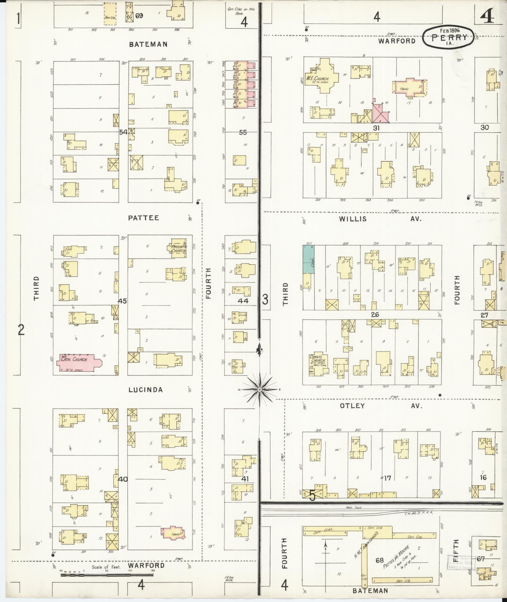 Sanborn Fire Insurance Map from Perry, Dallas County, Iowa (1896), Sheet #0004 - Historic Sanborn Fire Insurance Map Print
