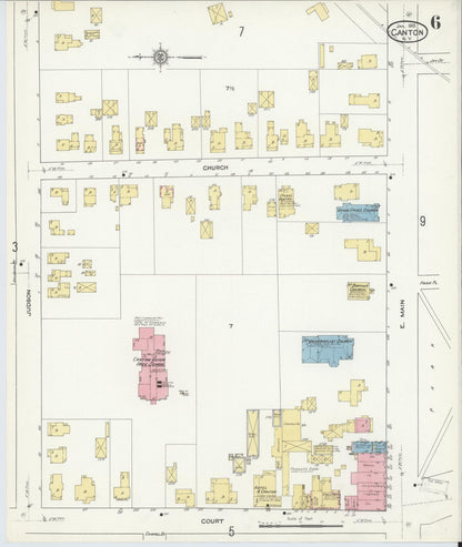 Sanborn Fire Insurance Map from Canton, St. Lawrence County, New York (1913), Sheet #0006 - Complete Map Set gallery image, historic Sanborn map, vintage wall art, New York New York