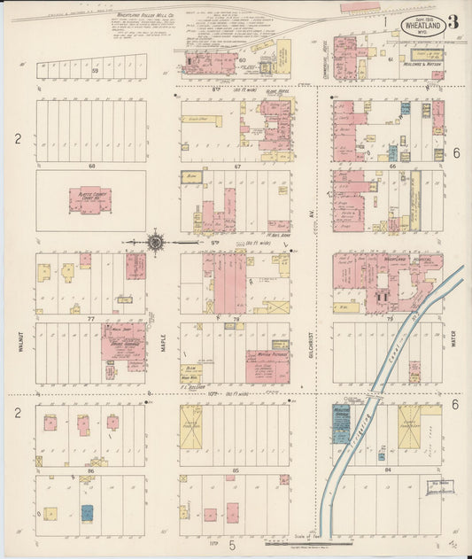 Sanborn Fire Insurance Map from Wheatland, Platte County, Wyoming (1918), Sheet #0003 - Historic Sanborn Fire Insurance Map Print, vintage old map wall art, antique decor, genealogy gift, Wyoming Wyoming map