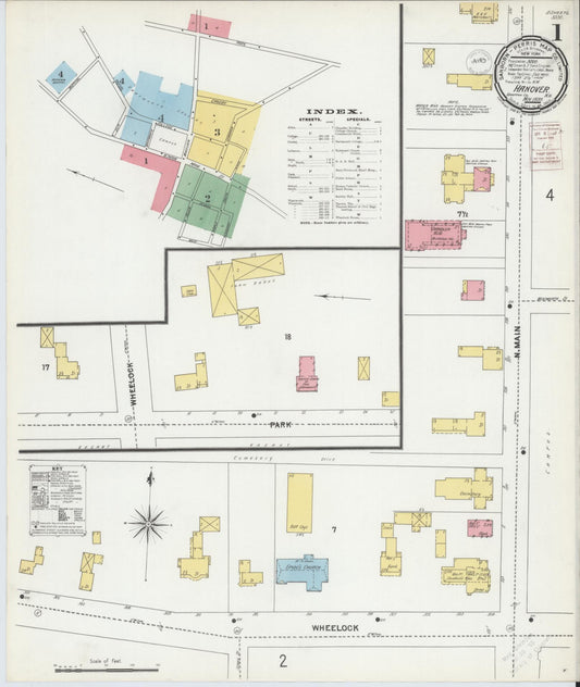Sanborn Fire Insurance Map from Hanover, Grafton County, New Hampshire (1899), Sheet #0001 - Historic Sanborn Fire Insurance Map Print, vintage old map wall art, antique decor, genealogy gift, New Hampshire New Hampshire map