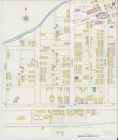 Sanborn Fire Insurance Map from Bristol, Bucks County, Pennsylvania (1894), Sheet #0009 - Complete Map Set gallery image, historic Sanborn map, vintage wall art, Pennsylvania Pennsylvania