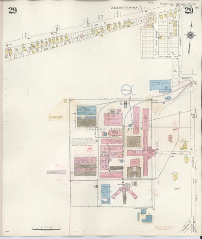 Sanborn Fire Insurance Map from Michigan City, La Porte County, Indiana (1948), Sheet #0029 - Historic Sanborn Fire Insurance Map Print, vintage old map wall art, antique decor, genealogy gift, Michigan Michigan map