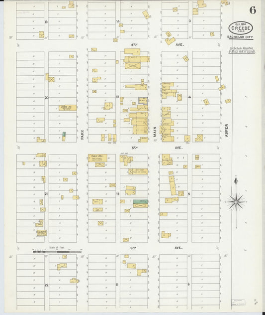 Sanborn Fire Insurance Map from Creede, Mineral County, Colorado (1904), Sheet #0006 - Historic Sanborn Fire Insurance Map Print, vintage old map wall art, antique decor, genealogy gift, Colorado Colorado map