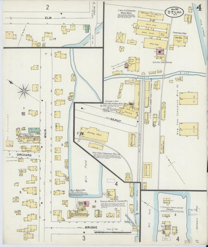 Sanborn Fire Insurance Map from Delhi, Delaware County, New York (1897), Sheet #0004 - Complete Map Set gallery image, historic Sanborn map, vintage wall art, New York New York