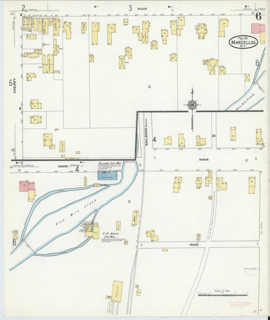 Sanborn Fire Insurance Map from Marcellus, Onondaga County, New York (1911), Sheet #0006 - Historic Sanborn Fire Insurance Map Print, vintage old map wall art, antique decor, genealogy gift, New York New York map