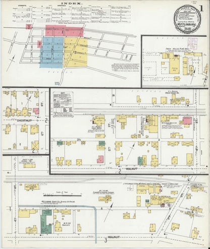 Sanborn Fire Insurance Map from Mifflinburg, Union County, Pennsylvania (1901), Sheet #0001 - Complete Map Set gallery image, historic Sanborn map, vintage wall art, Pennsylvania Pennsylvania