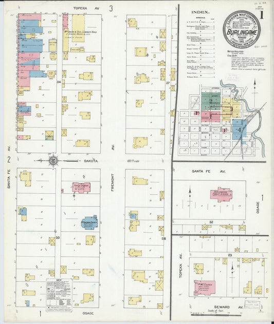 Sanborn Fire Insurance Map from Burlingame, Osage County, Kansas. (1912) – Historic Sanborn Fire Insurance Map Print