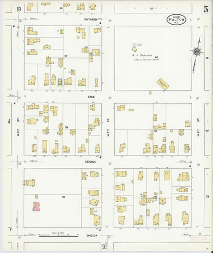 Sanborn Fire Insurance Map from Fulton, Oswego County, New York (1911), Sheet #0005 - Complete Map Set gallery image, historic Sanborn map, vintage wall art, New York New York
