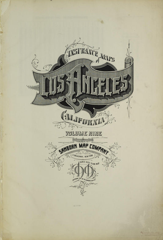 Sanborn Fire Insurance Map from Los Angeles, Los Angeles County, California (1919), Sheet #0001 - Historic Sanborn Fire Insurance Map Print, vintage old map wall art, antique decor, genealogy gift, California California map