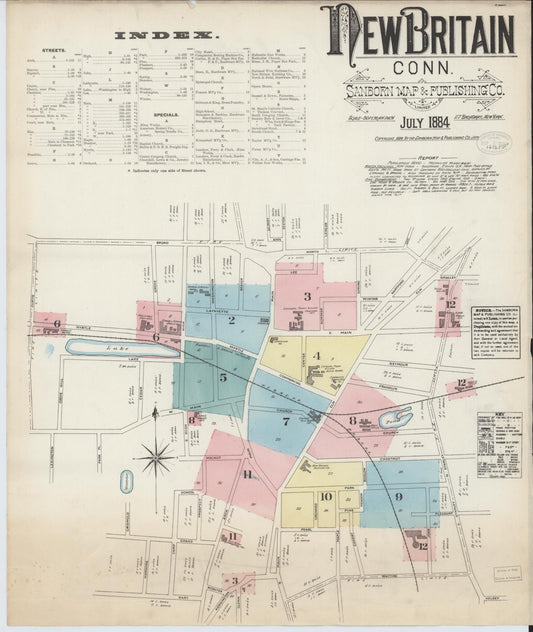 Sanborn Fire Insurance Map from New Britain, Hartford County, Connecticut. (1884) – Historic Sanborn Fire Insurance Map Print