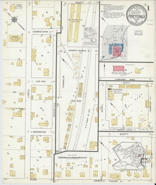 Sanborn Fire Insurance Map from Fayetteville, Fayette County, Texas (1917), Sheet #0001 - Complete Map Set gallery image, historic Sanborn map, vintage wall art, Texas Texas
