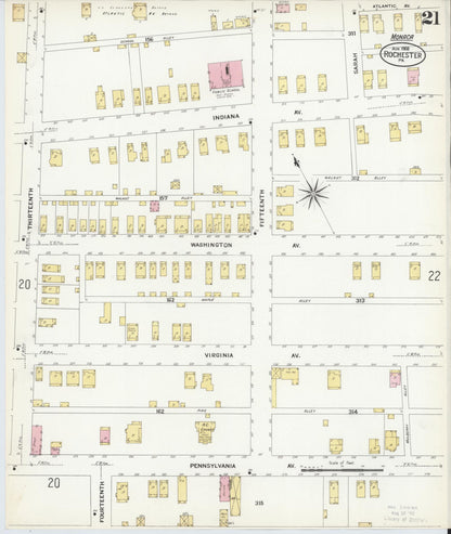 Sanborn Fire Insurance Map from Rochester, Beaver County, Pennsylvania (1908), Sheet #0020 - Complete Map Set gallery image, historic Sanborn map, vintage wall art, Pennsylvania Pennsylvania