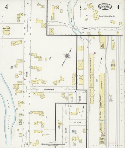 Sanborn Fire Insurance Map from Mars Hill, Aroostook County, Maine (1925), Sheet #0004 - Complete Map Set gallery image, historic Sanborn map, vintage wall art, Maine Maine