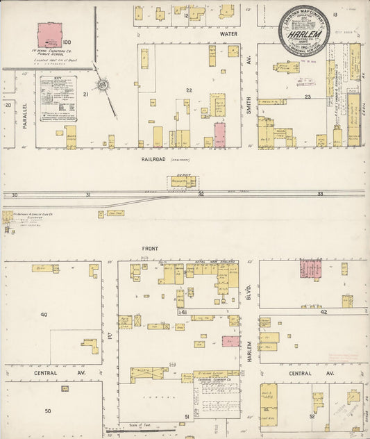 Sanborn Fire Insurance Map from Harlem, Blaine County, Montana. (1910) – Historic Sanborn Fire Insurance Map Print