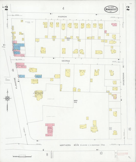 Sanborn Fire Insurance Map from Manhasset, Nassau County, New York (1930), Sheet #0002 - Historic Sanborn Fire Insurance Map Print, vintage old map wall art, antique decor, genealogy gift, New York New York map