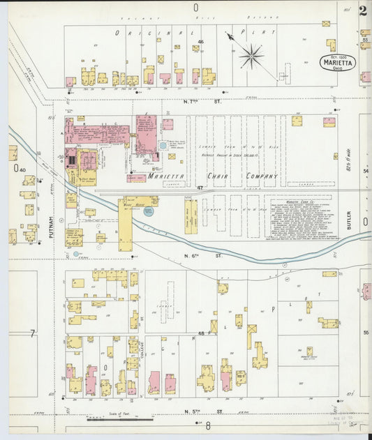 Sanborn Fire Insurance Map from Marietta, Washington County, Ohio (1900), Sheet #0002 - Historic Sanborn Fire Insurance Map Print, vintage old map wall art, antique decor, genealogy gift, Ohio Ohio map