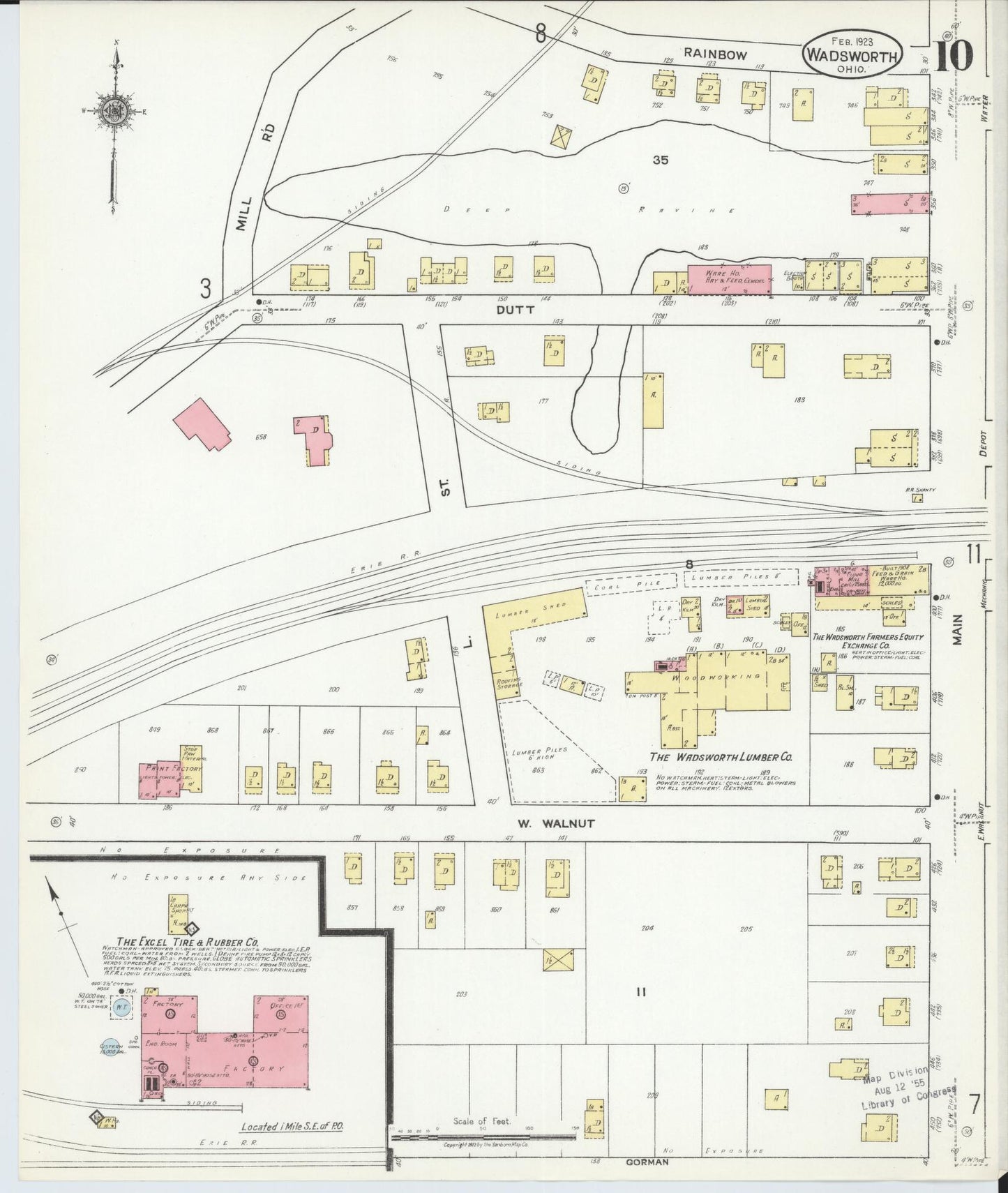 Sanborn Fire Insurance Map from Wadsworth, Medina County, Ohio (1923), Sheet #0010 - Complete Map Set gallery image, historic Sanborn map, vintage wall art, Ohio Ohio