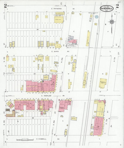 Sanborn Fire Insurance Map from Raymondville, Willacy County, Texas (1930), Sheet #0002 - Complete Map Set gallery image, historic Sanborn map, vintage wall art, Texas Texas