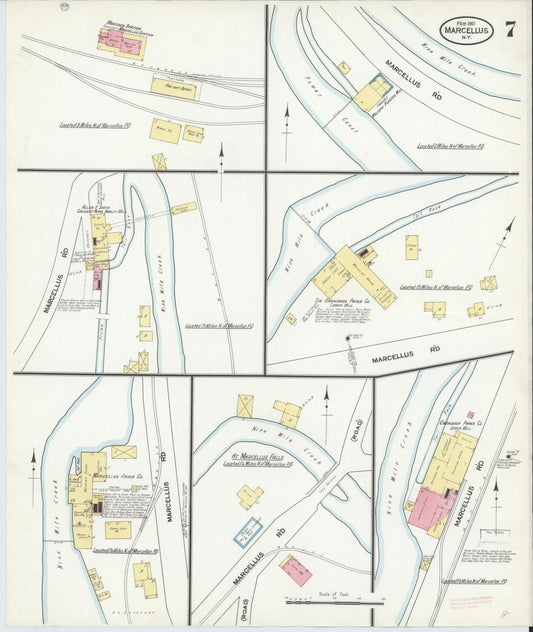 Sanborn Fire Insurance Map from Marcellus, Onondaga County, New York (1911), Sheet #0007 - Historic Sanborn Fire Insurance Map Print, vintage old map wall art, antique decor, genealogy gift, New York New York map