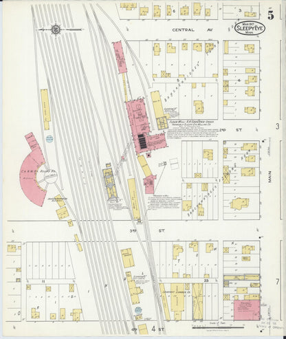 Sanborn Fire Insurance Map from Sleepy Eye, Brown County, Minnesota (1917), Sheet #0005 - Complete Map Set gallery image, historic Sanborn map, vintage wall art, Minnesota Minnesota