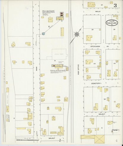 Sanborn Fire Insurance Map from Eagle Lake, Colorado County, Texas (1912), Sheet #0003 - Complete Map Set gallery image, historic Sanborn map, vintage wall art, Eagle Lake Colorado