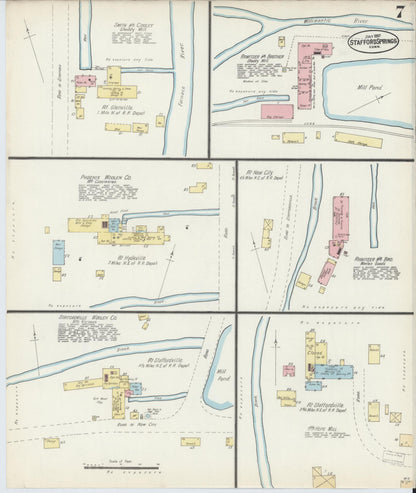Sanborn Fire Insurance Map from Stafford Springs, Tolland County, Connecticut (1897), Sheet #0007 - Complete Map Set gallery image, historic Sanborn map, vintage wall art, Connecticut Connecticut